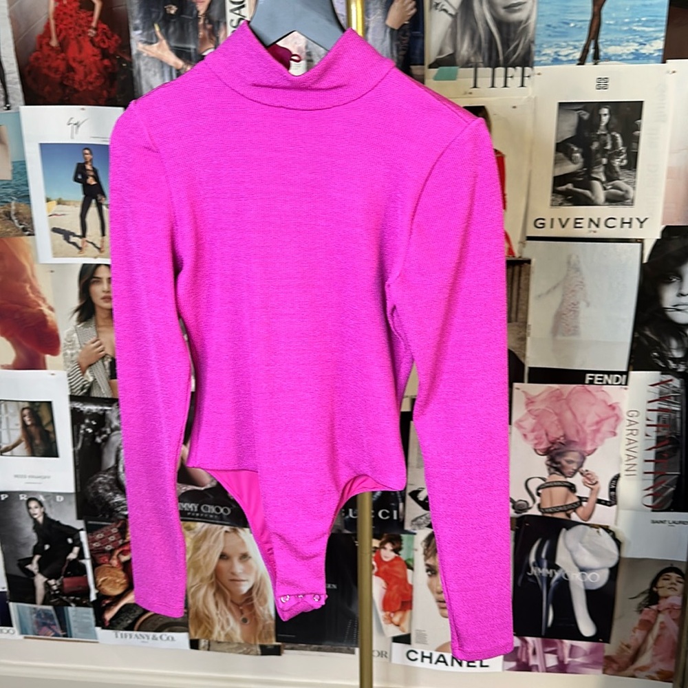 Pink Turtleneck Bodysuit